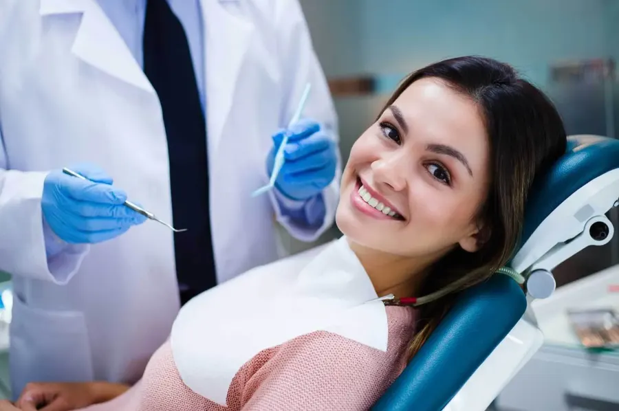 Patient smiling in the dental chair